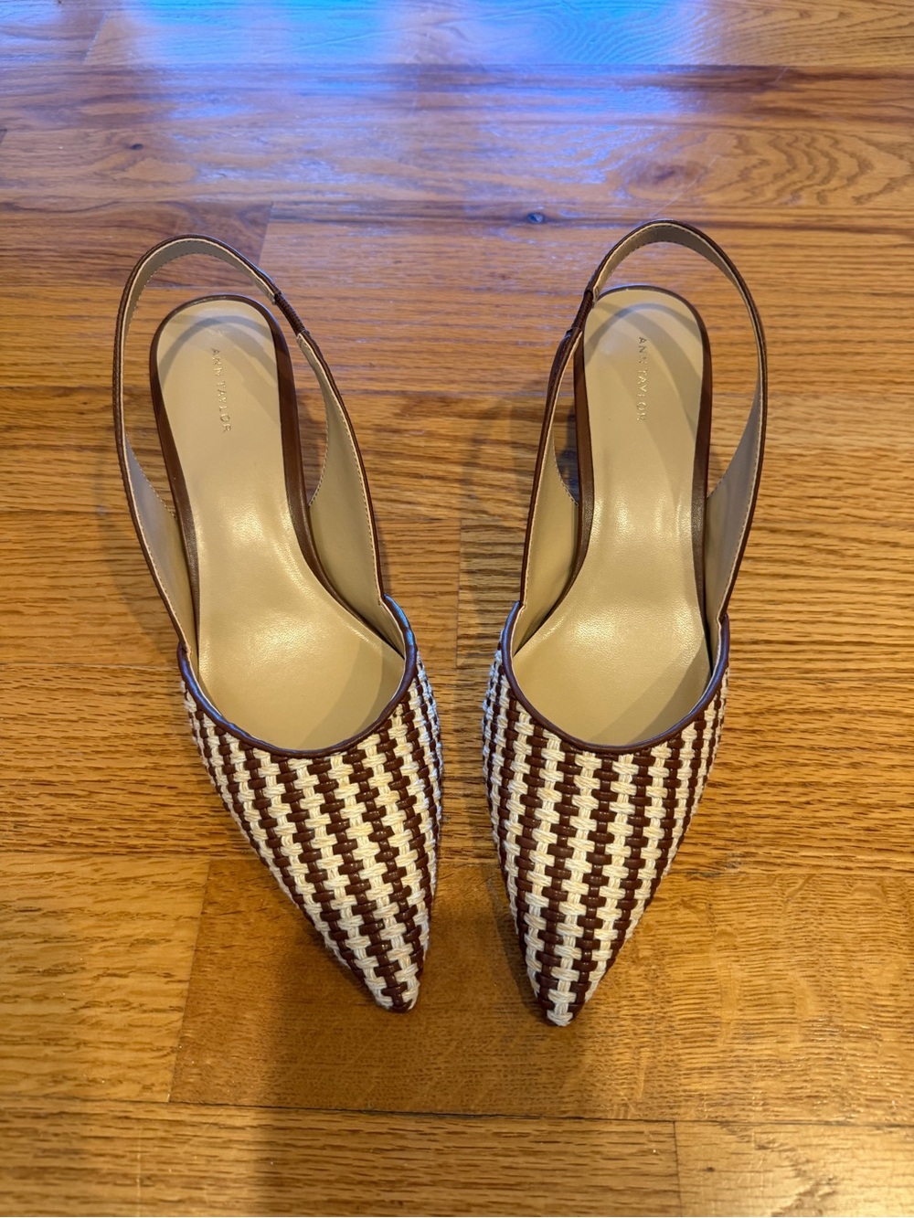 NIB Ann Taylor Slingback Woven Kitten Heel Pumps Size 8-1/2